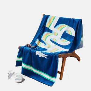 Lacoste Lcst Playful Letters Cotton Beach Towel, 36" x 72"