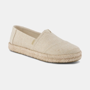 TOMS Women's Alpargata Rope 2.0 Espadrilles Slip-On Flats - Champagne Glimmer Slub Canvas