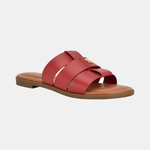 Tommy Hilfiger Women's Moden Slide-On Flat Sandal - Red