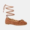 Michael Kors Women's Shae Flex Lace-Up Ballet Flats - Luggage