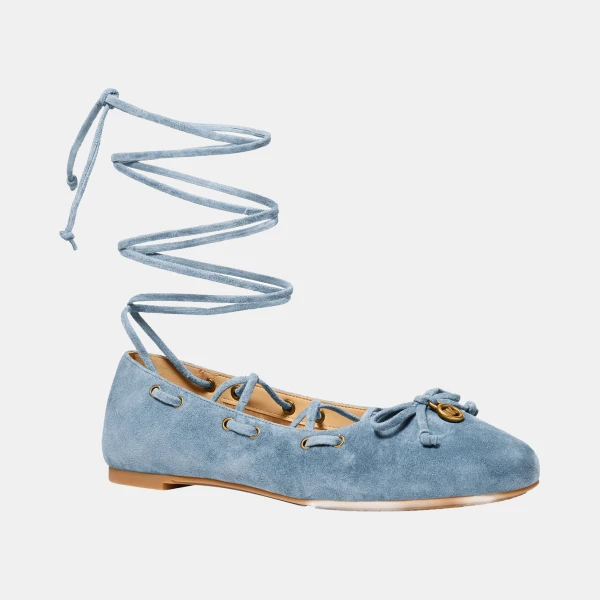 Michael Kors Women's Shae Flex Lace-Up Ballet Flats - Chambray
