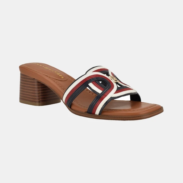 Tommy Hilfiger Women's Marica Block Heel Slide Sandal - Dark Blue Multi