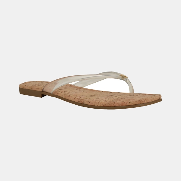 Tommy Hilfiger Women's Vela Jelly Flat Thong Sandal - Clear/Cork