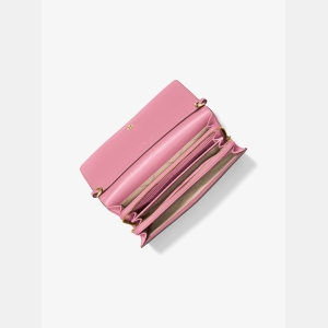 Michael Kors Outlet Jet Set Large Leather Crossbody Bag - CARNATION - Image 3