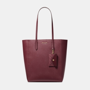Michael Kors Outlet Vincent Large Saffiano Leather Tote Bag With Card Case