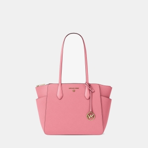 Michael Kors Outlet Marilyn Medium Saffiano Leather Tote Bag - CARNATION