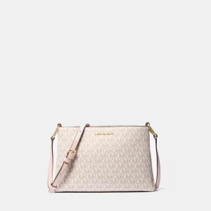 Michael Kors Outlet Trisha Medium Logo Crossbody Bag