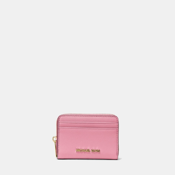 Michael Kors Outlet Jet Set Travel Medium Saffiano Leather Wallet - CARNATION