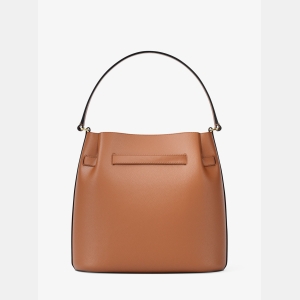 Michael Kors Outlet Carson Medium Pebbled Leather Convertible Bucket Crossbody Bag - LUGGAGE - Image 6