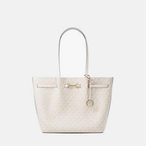 Michael Kors Outlet Carson Large Signature Logo Tote Bag - LT CRM MULTI