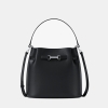 Michael Kors Outlet Carson Medium Pebbled Leather Convertible Bucket Crossbody Bag - BLACK