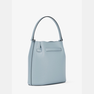 Michael Kors Outlet Carson Medium Pebbled Leather Convertible Bucket Crossbody Bag - PALE OCEAN - Image 4