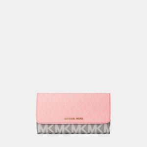 Michael Kors Outlet Jet Set Large Signature Logo Tri-Fold Wallet - CRNTION MLTI