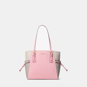 Michael Kors Outlet Voyager Large Color-Block Signature Logo Tote Bag - CRNTION MLTI