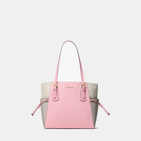 Michael Kors Outlet Voyager Large Color-Block Signature Logo Tote Bag - CRNTION MLTI