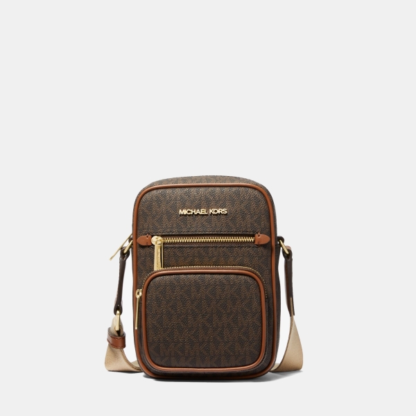 Michael Kors Outlet Jet Set Medium Signature Logo Crossbody Bag