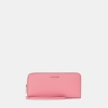 Michael Kors Outlet Jet Set Travel Large Pebbled Leather Wristlet - CARNATION