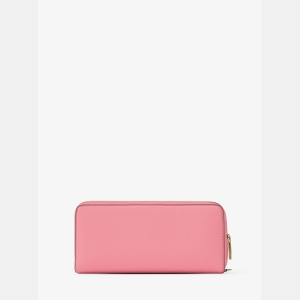 Michael Kors Outlet Jet Set Travel Large Pebbled Leather Wristlet - CARNATION - Image 4