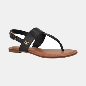 Tommy Hilfiger Women's Lenian T-Strap Flat Slingback Sandal - Black
