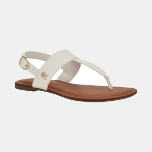 Tommy Hilfiger Women's Lenian T-Strap Flat Slingback Sandal - White