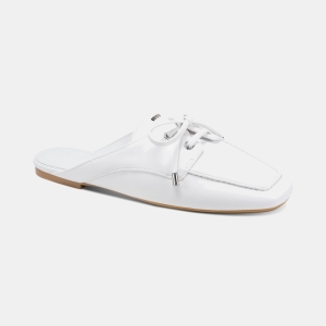 DKNY Women's Delmar Slip-On Boat Mule Flats - White