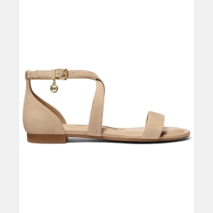 Michael Kors MICHAEL Women's Alexa Flex Buckle Flat Sandals - Khaki Suede - Image 3