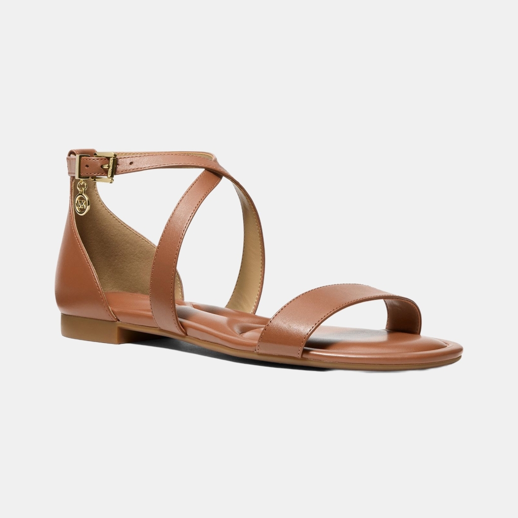 Michael Kors MICHAEL Women's Alexa Flex Buckle Flat Sandals - Luggage