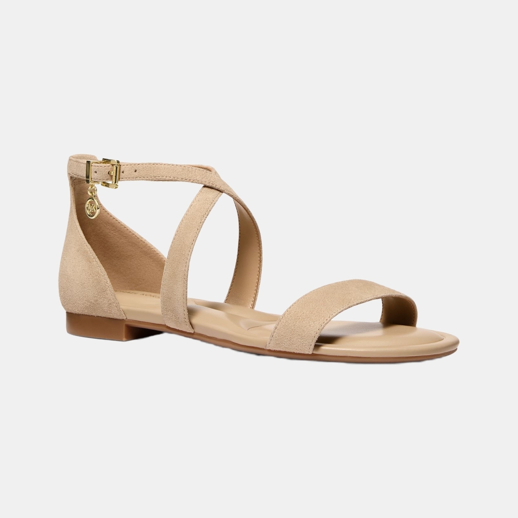 Michael Kors MICHAEL Women's Alexa Flex Buckle Flat Sandals - Khaki