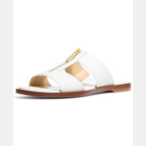 Michael Kors Women's Berkley Slip-On Flat Sandals - Optic White Leather - Image 5