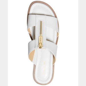 Michael Kors Women's Berkley Slip-On Flat Sandals - Optic White Leather - Image 4