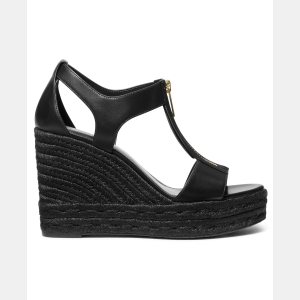 Women's Berkley Espadrille Mid Wedge Sandals - Black/Black Leather - Image 3