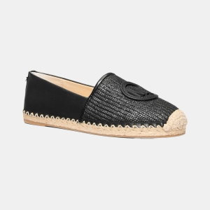 Michael Kors MICHAEL Women's Kenzie Logo Slip-On Espadrille Flats - Black