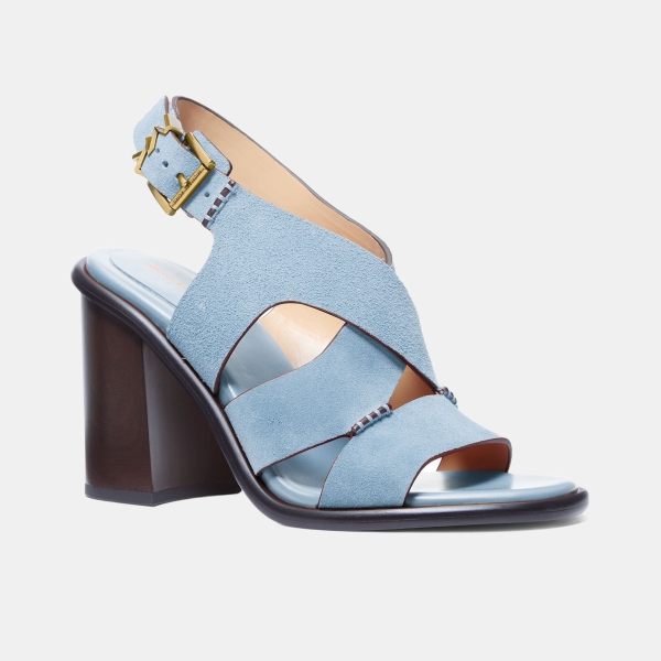 Michael Kors MICHAEL Women's Raven Buckle Block Heel Sandals