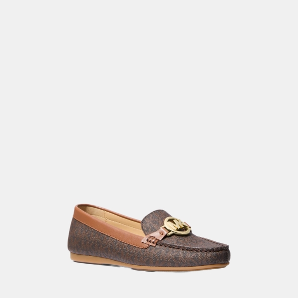 Michael Kors Outlet Fulton Signature Logo Moccasin - BROWN