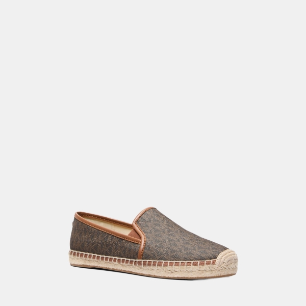 Michael Kors Outlet Hastings Signature Logo Slip-On Espadrille - BROWN