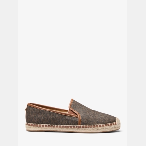 Michael Kors Outlet Hastings Signature Logo Slip-On Espadrille - BROWN - Image 3