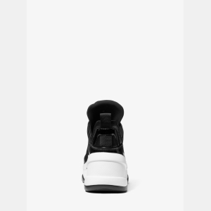 Michael Kors Outlet Olympia Mixed-Media Trainer - BLACK - Image 4