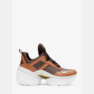 Michael Kors Outlet Olympia Signature Logo Trainer - Image 3