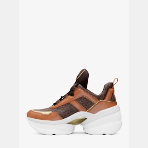 Michael Kors Outlet Olympia Signature Logo Trainer - Image 4