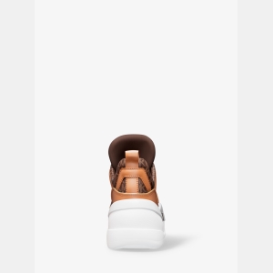 Michael Kors Outlet Olympia Signature Logo Trainer - Image 5