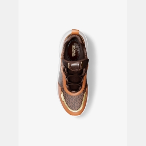 Michael Kors Outlet Olympia Signature Logo Trainer - Image 6