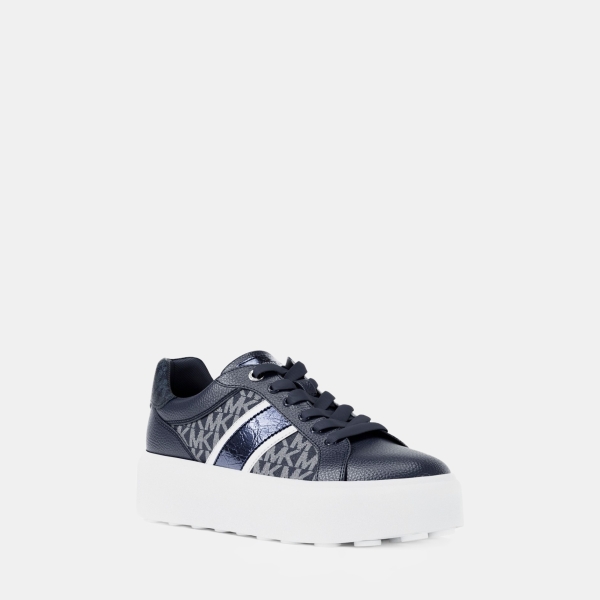 Michael Kors Outlet Romey Signature Logo Stripe Platform Sneaker - NAVY