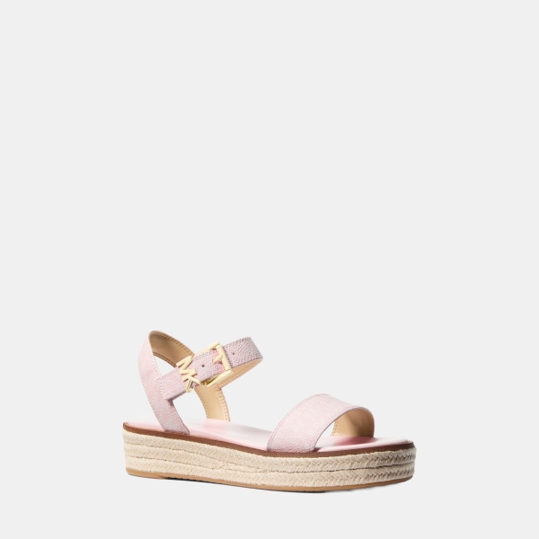 Michael Kors Outlet Richie Signature Logo Platform Espadrille Sandal - POWDER BLUSH