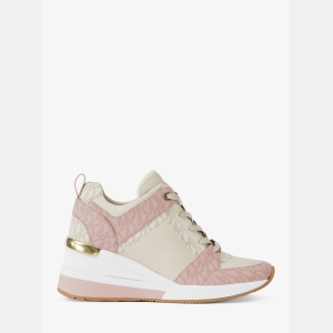 Michael Kors Outlet Georgie Signature Logo Wedge Trainer - PWD BLSH MLT - Image 3