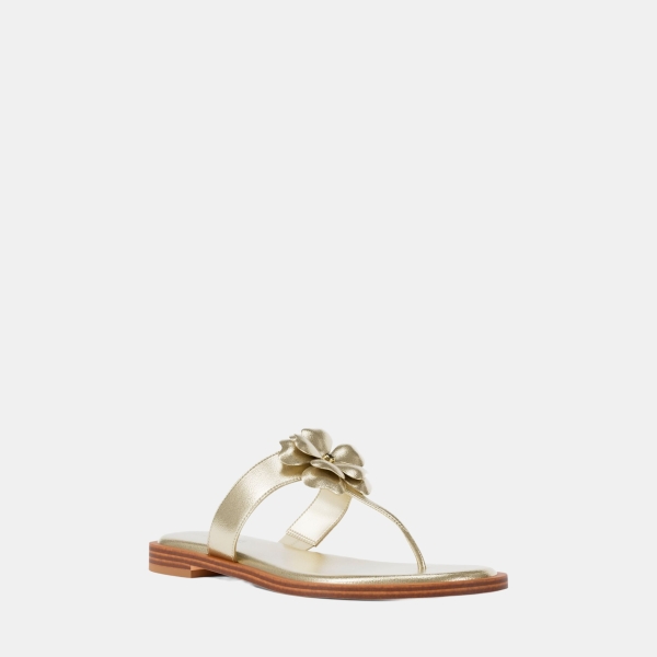 Michael Kors Outlet Callie Embellished Metallic Thong Sandal