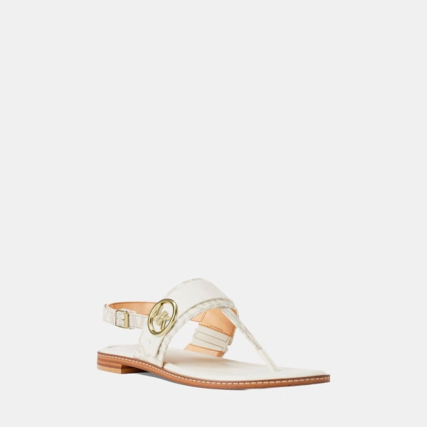 Michael Kors Outlet Carmen Signature Logo Thong Sandal - VANILLA