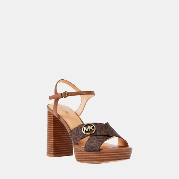Michael Kors Outlet Hannah Signature Logo Platform Sandal