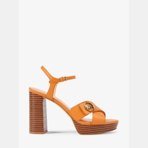 Michael Kors Outlet Hannah Platform Sandal - RADIANT ORANGE - Image 3