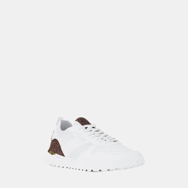 Michael Kors Outlet Jesse Knit and Signature Logo Trainer