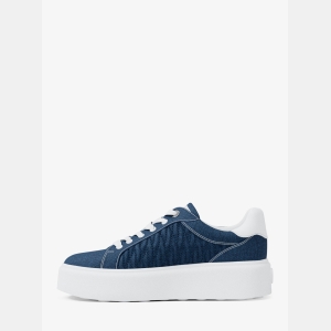Michael Kors Outlet Romey Matelassé Denim Platform Sneaker - Image 4